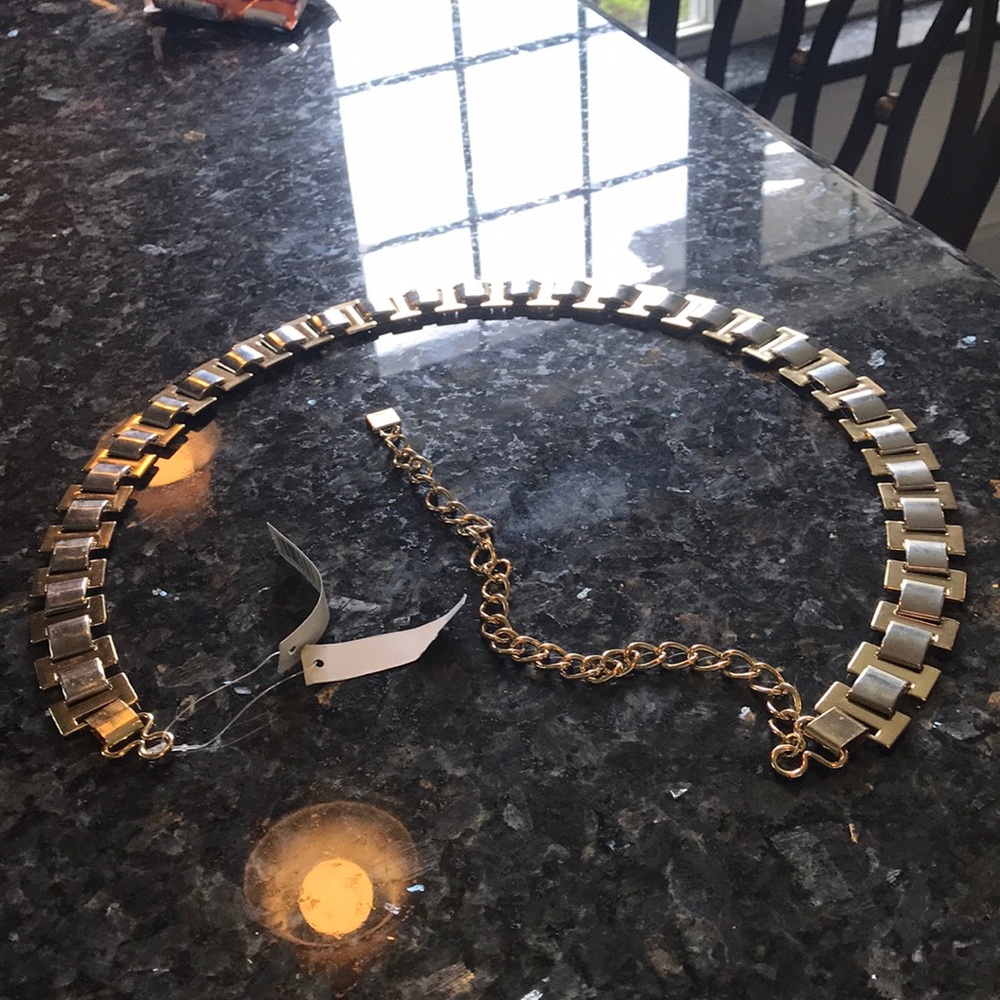 Steel silver and gold belt